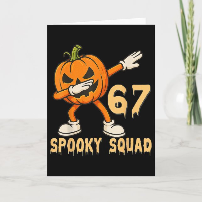 Carte Équipe effrayante Citrouille 67 Halloween Meme 6 7 (Devant)
