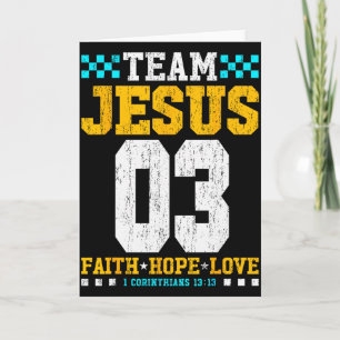 Carte Équipe Jésus 03 Foi Espoir Amour Bible Chrétienne 