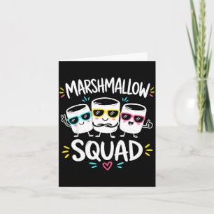 Carte Équipe marshmallow famille feu de camp