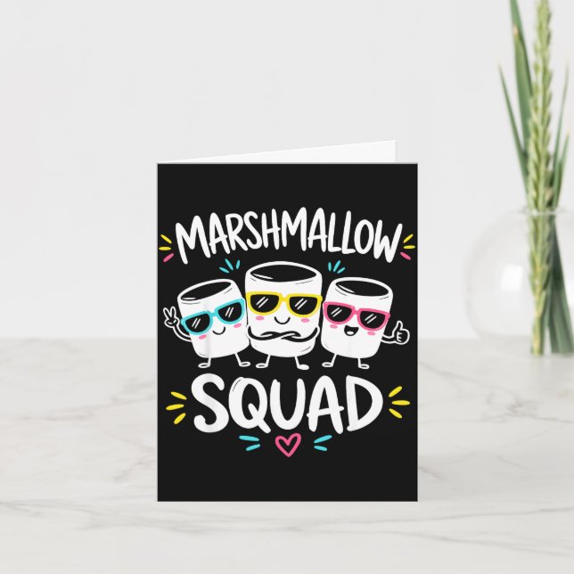 Carte Équipe marshmallow famille feu de camp  (Devant)