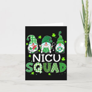 Carte Équipe Nicu Gnome Infirmière Stéthoscope Shamrock 