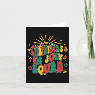 Carte Équipe Noël en Juillet Groovy Rétro Plage Été