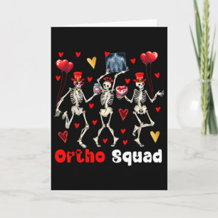 Carte Équipe Ortho Trois Squelettes de la Saint-Valentin