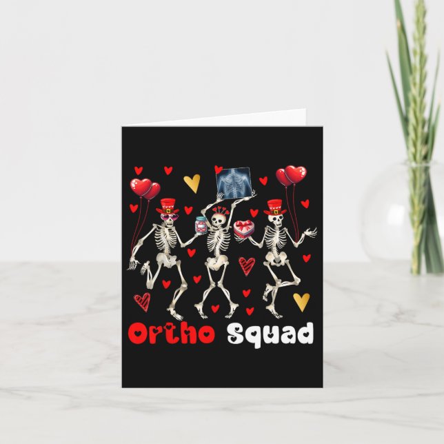 Carte Équipe Ortho Trois Squelettes de la Saint-Valentin (Devant)