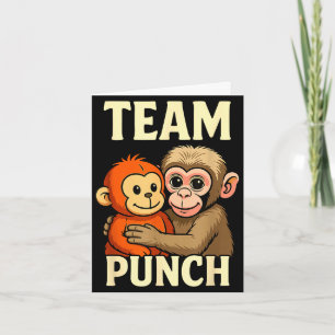Carte Équipe qui frappe bébé singe et jouet en peluche m