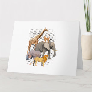 Carte Équipe Safari Animaux de Safari Africain Drôle Zoo