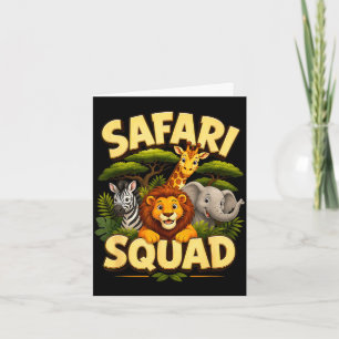 Carte Équipe safari design d'équipe d'animaux de jungle 