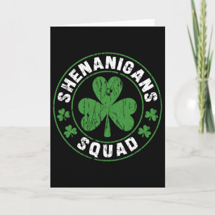 Carte Équipe Shenanigans Shamrocks Irlandais Drôle St Pa