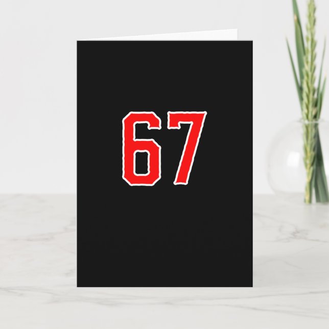 Carte Équipe sportive blanche rouge numéro #67 Swea  (Devant)