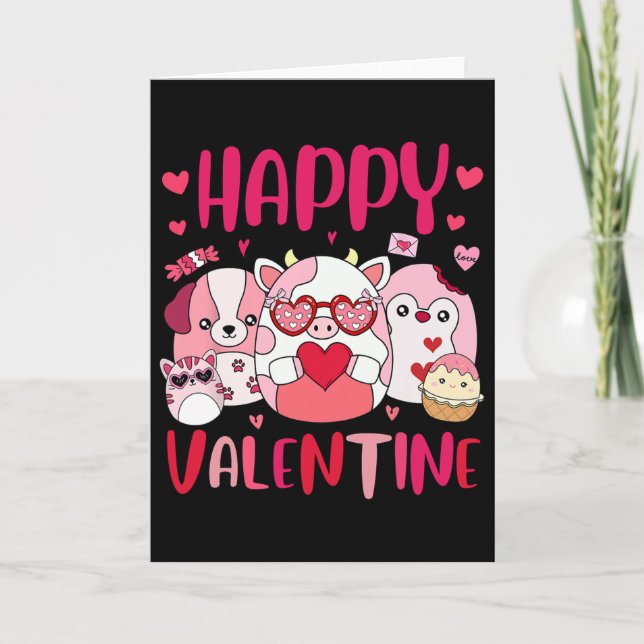 Carte Équipe Squish Cadeaux de Saint-Valentin heureux Mi (Devant)