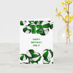 Carte équipe verte couleurs basketballs anniversaire de 