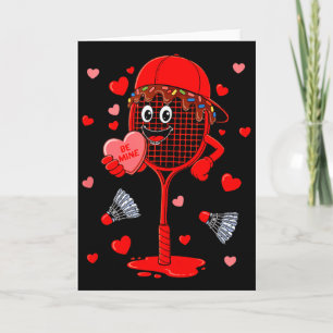 Carte Équipement de badminton Joueur Saint-Valentin Cœur