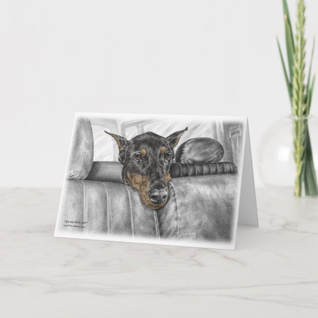 Carte Équitation de dobermann dans la voiture (Devant)