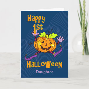 Carte Ęr citrouille heureux de Halloween de fille