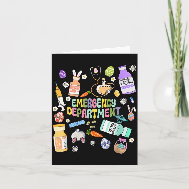 Carte Er Easter Nurse Crew Easter Day Emergency Room Nur (Devant)