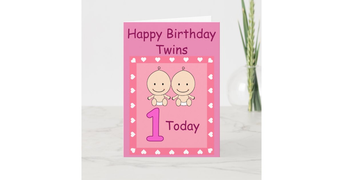 Carte Er Filles Jumelles D Anniversaire Faites Sur Zazzle Fr