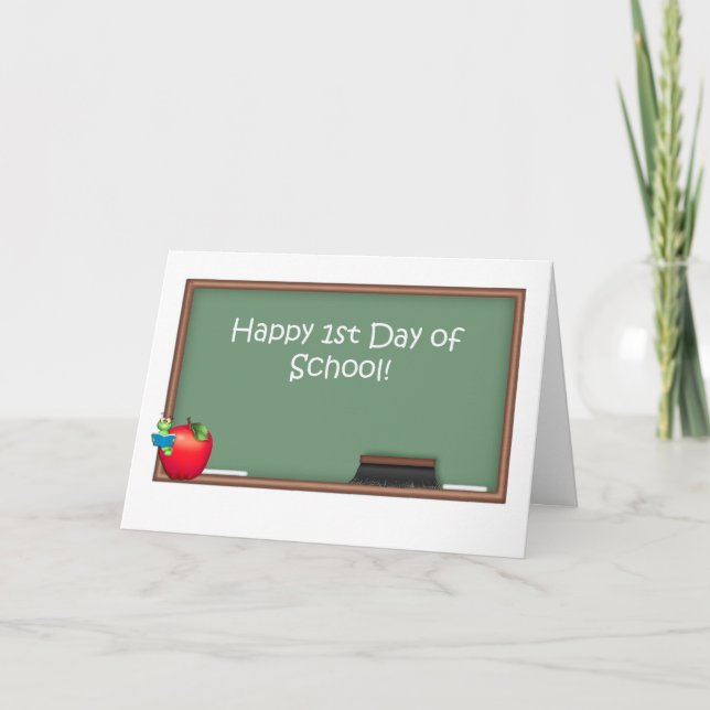 Carte Ęr jour heureux d'école, tableau (Devant)