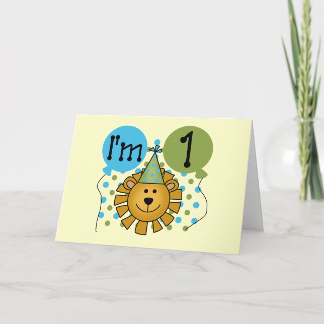 Carte ęr T-shirts et cadeaux d'anniversaire de lion (Devant)