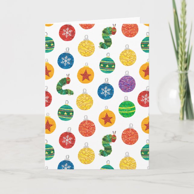 Carte Eric Carle | Motif de Noël de chenille (Devant)