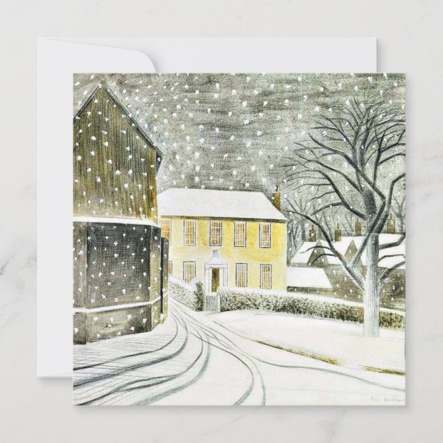 Carte Eric Ravilious - chemin Hallstead à neige, 1936 (Devant)