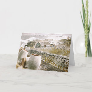 Carte Eric Ravilious, convoi de passage sur une île