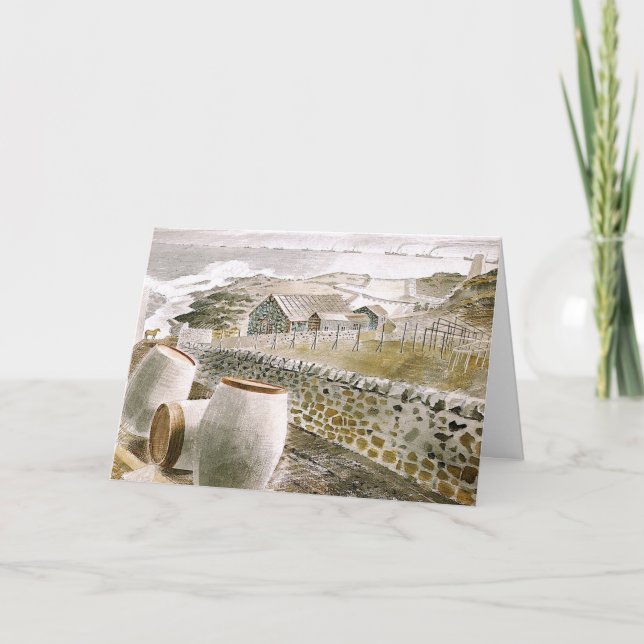 Carte Eric Ravilious, convoi de passage sur une île (Devant)