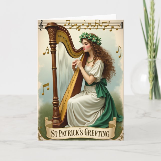 Carte Erin Go Bragh Harp Music Card (Devant)