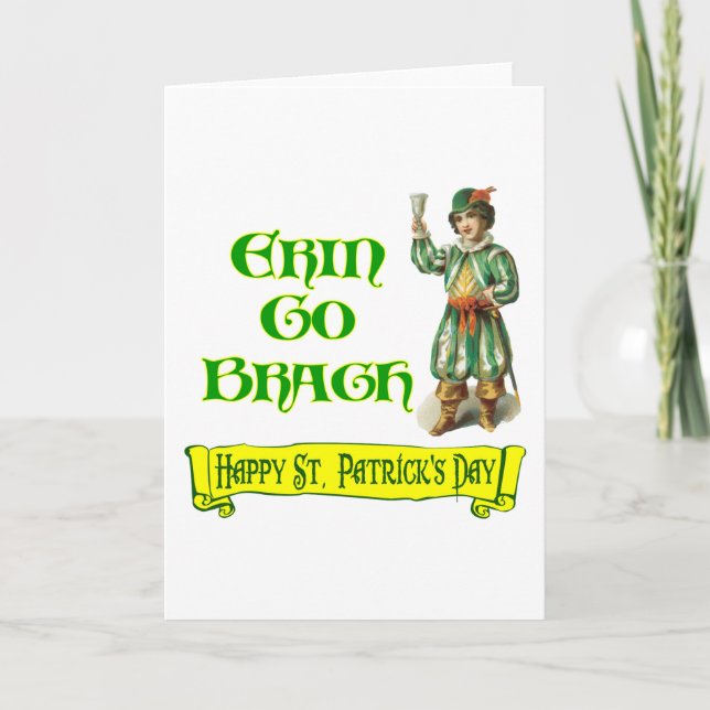 Carte Erin Go Braugh Joyeux Saint Patrick Day dit : (Devant)