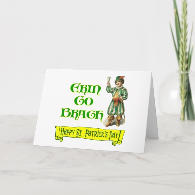 Carte Erin Go Braugh Joyeux Saint Patrick Day dit : (Devant)