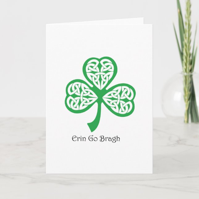 Carte Erin vont shamrock de Bragh avec le knotwork (Devant)