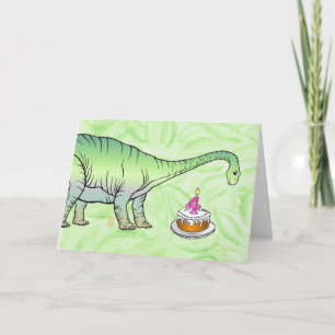 Carte Es-tu un dinosaure ? Anniversaire de quatre ans