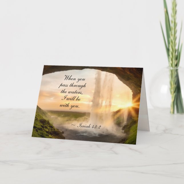 Carte Ésaïe 43:2 Quand vous passez par les eaux Bible (Devant)