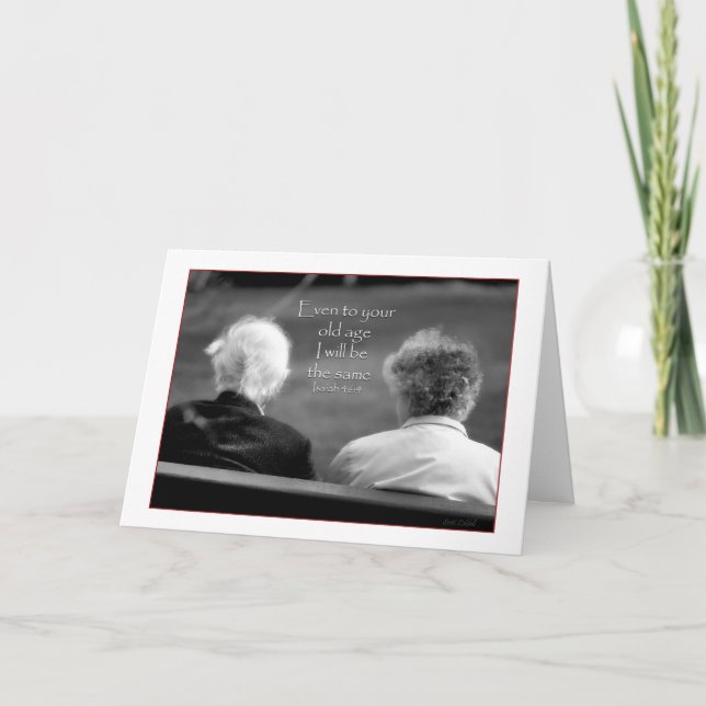 Carte Ésaïe 46:4 Même à votre vieillesse, je suis la mêm (Devant)