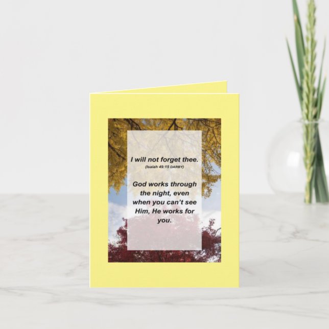 Carte Ésaïe 49:15 Je ne t'oublierai pas (Devant)