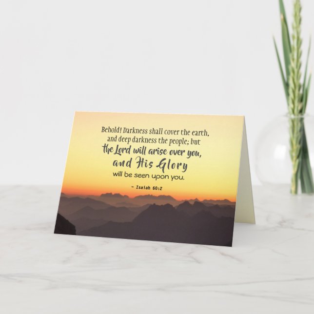 Carte Esaïe 60:2 L'obscurité couvrira la Bible de la Ter (Devant)