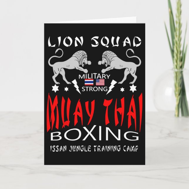 Carte Escadron de Lion de Boxe Militaire de Muay Thai  (Devant)