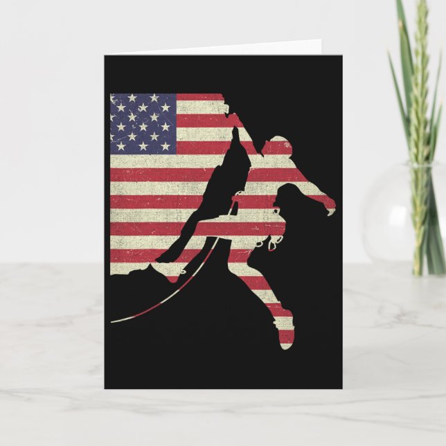 Carte Escalade de roche de drapeau américain patriotique (Devant)