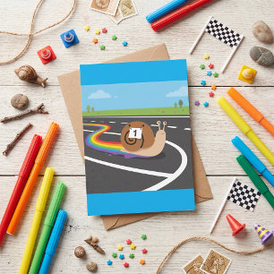 Carte Escargot Coureur de Marathon Mignon Trail Arc-en-C