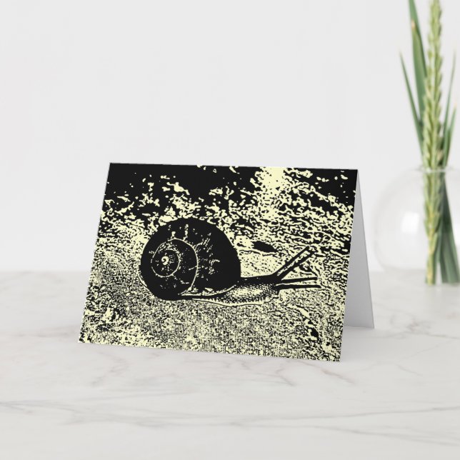 Carte Escargot en noir et blanc Anniversaire tardif (Devant)