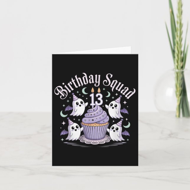 Carte Escouade Anniversaire 13ème Pastel Ghost Cupcake C (Devant)