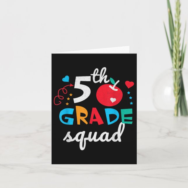 Carte Escouade de 5e année Garçons Filles Enseignants Mi (Devant)