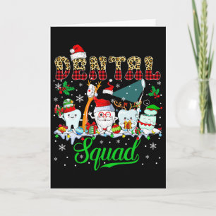 Carte Escouade dentaire Noël Père Noël Reindeer Elf Dent