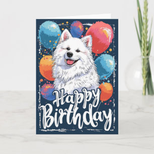 Carte Eskimo américain avec ballons d'anniversaire