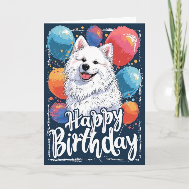 Carte Eskimo américain avec ballons d'anniversaire (Devant)