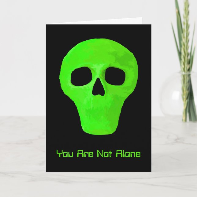 Carte Espace Alien Face Funny Vert noir OVNI (Devant)