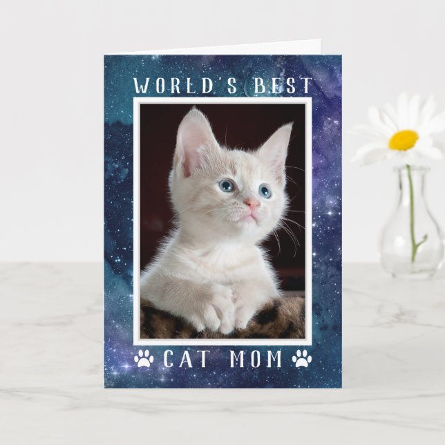 Carte Espace photo de la meilleure maman de chat du mond (Petite plante)