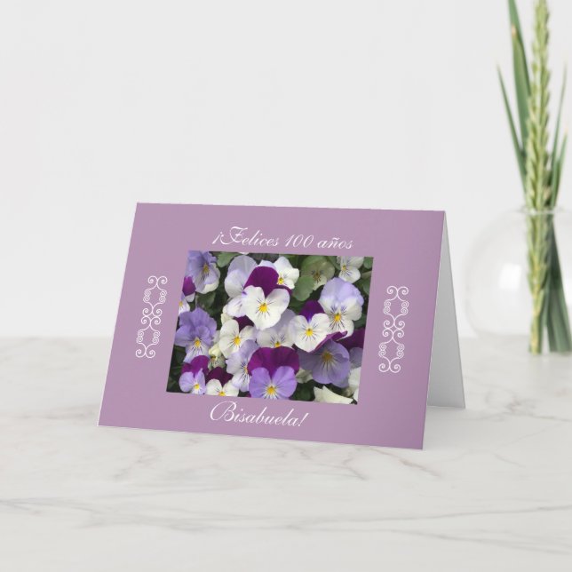 Carte Espagnol : 100 anos/anniversaire Cumpleanos (Devant)