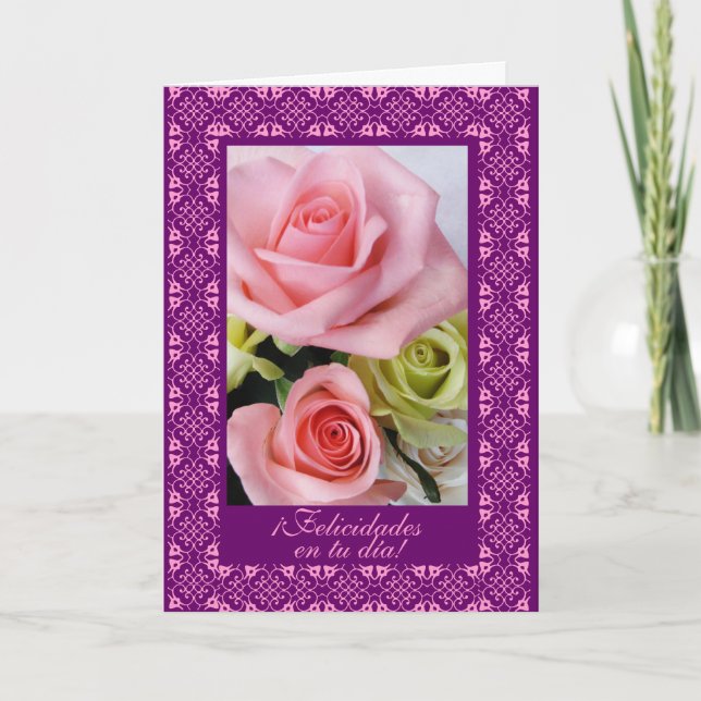 Carte Espagnol : Anniversaire : cumpleanos de feliz ! (Devant)