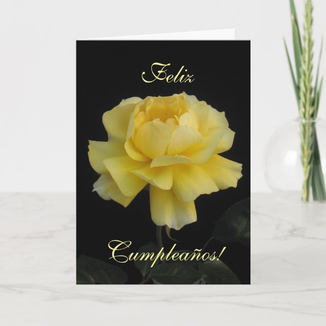 Carte Espagnol : anniversaire Cumpleanos rose, rosa (Devant)