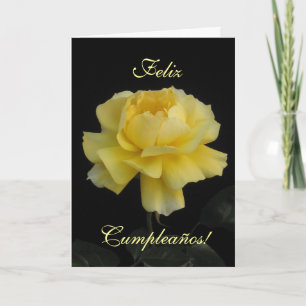 Carte Espagnol : anniversaire Cumpleanos rose, rosa